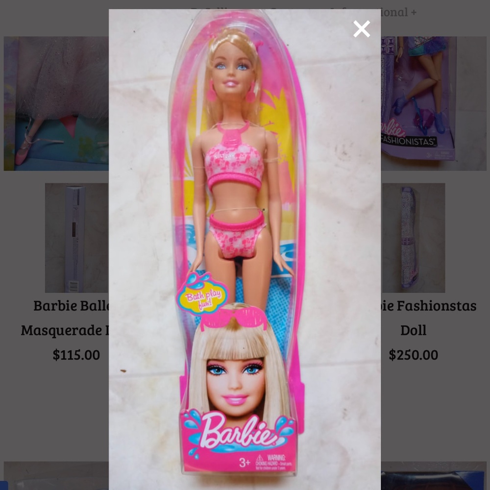 Barbie Bath Play Fun Doll T7184 Beach Pink Bikini 2010 C198B